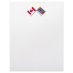 Canada and Swaziland Crossed Flags Customized Letterhead