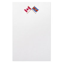 Canada and Swaziland Crossed Flags Stationery