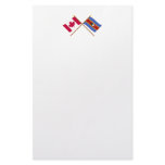 Canada and Swaziland Crossed Flags Stationery