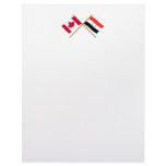 Canada and Syria Crossed Flags Personalized Letterhead