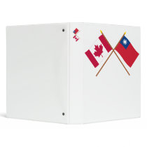 Canada and Taiwan Crossed Flags 3 Ring Binders