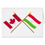 Canada and Tajikistan Crossed Flags cards