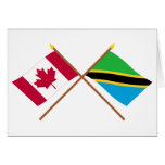 Canada and Tanzania Crossed Flags cards