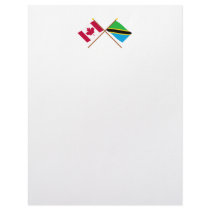 Canada and Tanzania Crossed Flags Letterhead Design