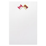 Canada and Tibet Crossed Flags Customized Stationery