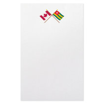 Canada and Togo Crossed Flags Personalized Stationery