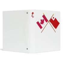 Canada and Tonga Crossed Flags 3 Ring Binder