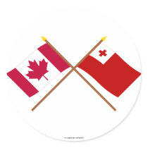 Canada and Tonga Crossed Flags Sticker