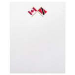 Canada and Trinidad &amp; Tobago Crossed Flags Letterhead Design