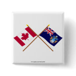 Canada and Tristan da Cunha Crossed Flags buttons