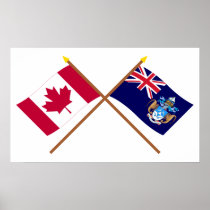 Canada and Tristan da Cunha Crossed Flags Poster