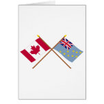 Canada and Tuvalu Crossed Flags cards