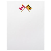 Canada and Uganda Crossed Flags Letterhead Template