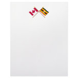 Canada and Uganda Crossed Flags Letterhead Template