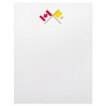 Canada and Vatican City Crossed Flags Customized Letterhead