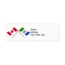 Canada and Yukon Territories Crossed Flags Custom Return Address Labels