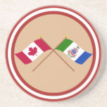 Canada and Yukon Territory Crossed Flags coasters