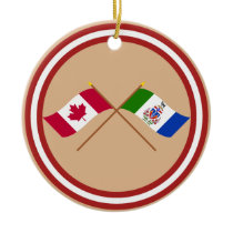 Canada and Yukon Territory Crossed Flags Ornaments