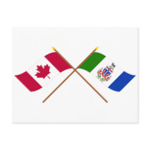 Canada and Yukon Territory Crossed Flags Postcards