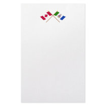 Canada and Yukon Territory Crossed Flags Stationery Design