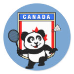 This cute panda loves to play badminton for Canada! Panda holds a badminton raquet and he's ready to hit the shuttle! Cute for Canadian badminton players or anyone that supports the Canada badminton team!