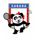 This cute panda loves to play badminton for Canada! Panda holds a badminton raquet and he's ready to hit the shuttle! Cute for Canadian badminton players or anyone that supports the Canada badminton team!