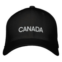 Canada Black/White Basic Wool Embroidered Cap Embroidered Baseball Cap