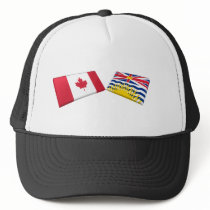 Canada & British Columbia Flag Tiles hats