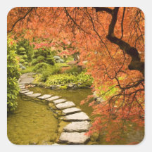 CANADA, British Columbia, Victoria. Autumn Square Stickers