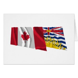 Canada & British Columbia Waving Flags card