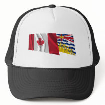 Canada & British Columbia Waving Flags hats by Vexillophile Canada & British Columbia Waving Flags hats