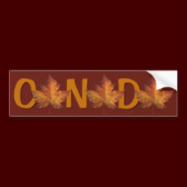 Canada Bumper Sticker Autumn Gold Maple Leaf bumper stickers