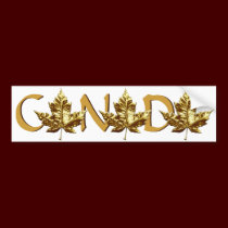 Canada Bumper Sticker Gold Maple Leaf Sticker bumper stickers