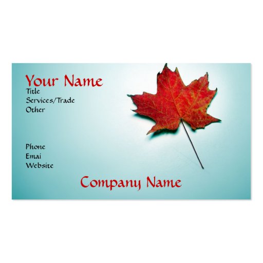 canada business card (front side)