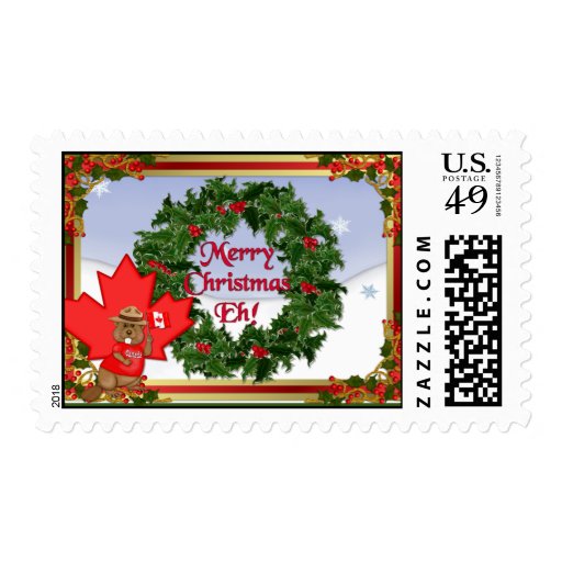Canada Christmas Greeting Postage Stamp | Zazzle