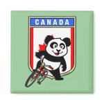 This cute cycling panda stands in front of a  Canadian flag with his bike. This original design makes a perfect gift for bicycling fanatics in Canada. Great for everyone who loves cute pandas and biking.