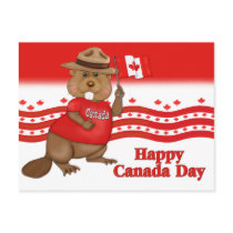 Canada Day Beaver postcard by CanadianGear Canada Day Beaver postcard