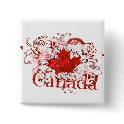 Canada Day Grungy Urban Pinback Button by jamiecreates1