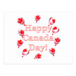 Canada Day Maple Leaf Balloons Postcards