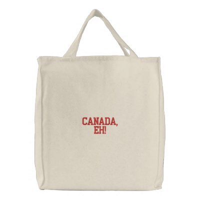 Canada, Eh! Embroidered Tote Bag