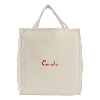 Canada Embroidered Tote Bag