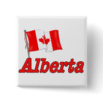 Canada Flag - Alberta Pinback Buttons