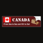 Canada Flag Map Text Bumper Sticker