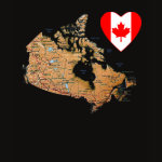 Canada Flag Heart Map Fitted AA T-Shirt