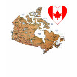 Canada Flag Heart + Map T-Shirt