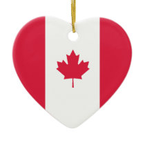 Canada Flag Heart Christmas Tree Ornament