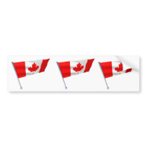 Canada flag in the wind bumper sticker