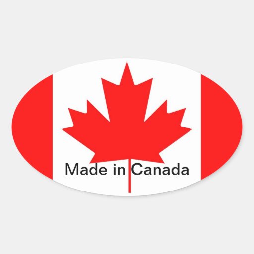Canada flag, made in Canada Oval Sticker Zazzle