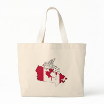 Canada flag map tote bags