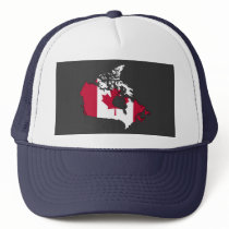 Canada flag map trucker hats